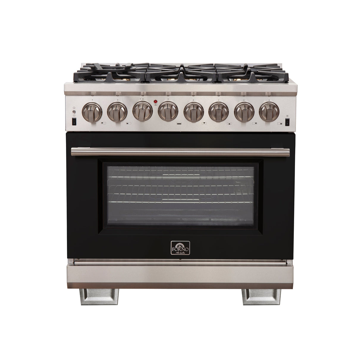 Forno Capriasca 36-Inch Freestanding Dual Fuel Range with 6 Burners & Color Door