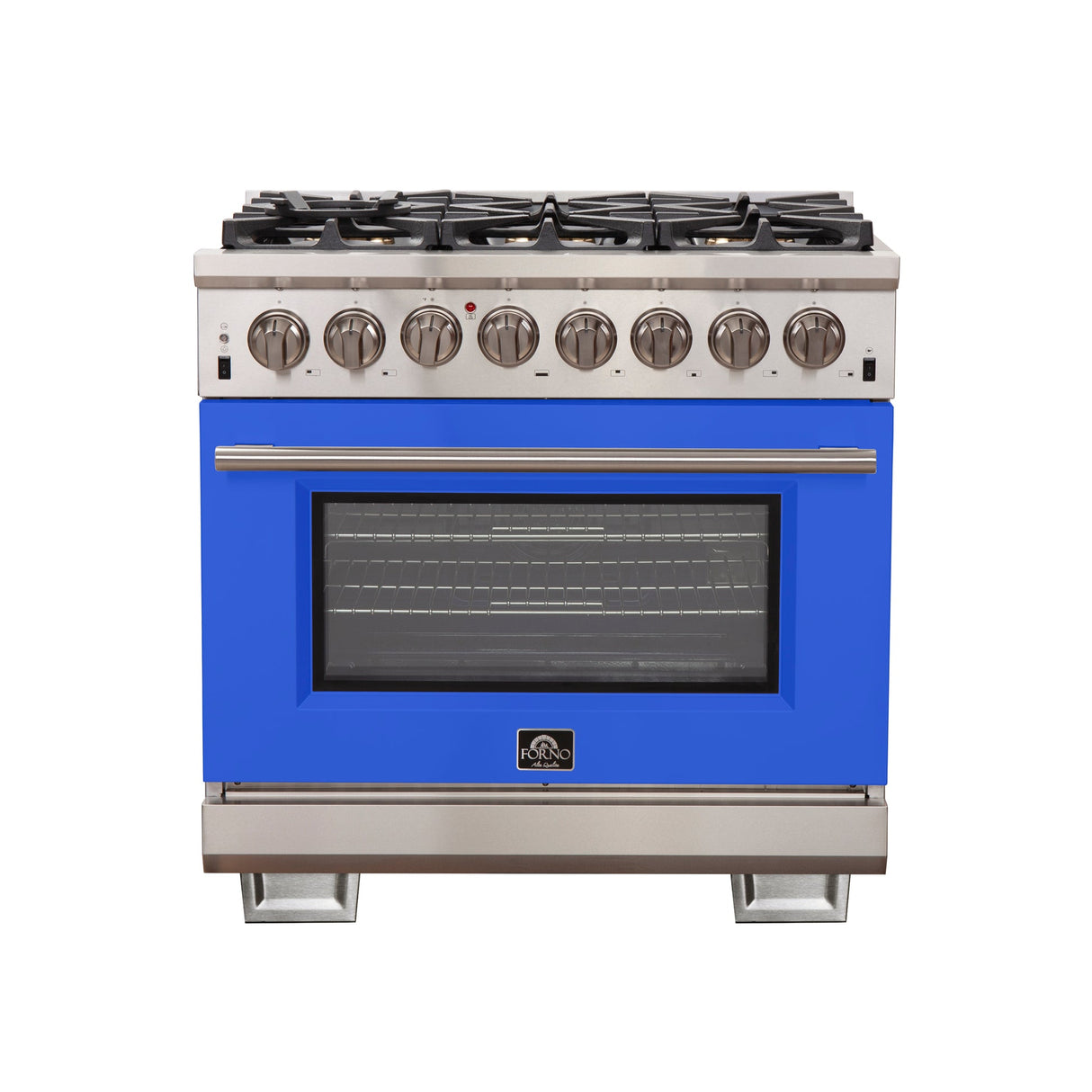 Forno Capriasca 36-Inch Freestanding Dual Fuel Range with 6 Burners & Color Door