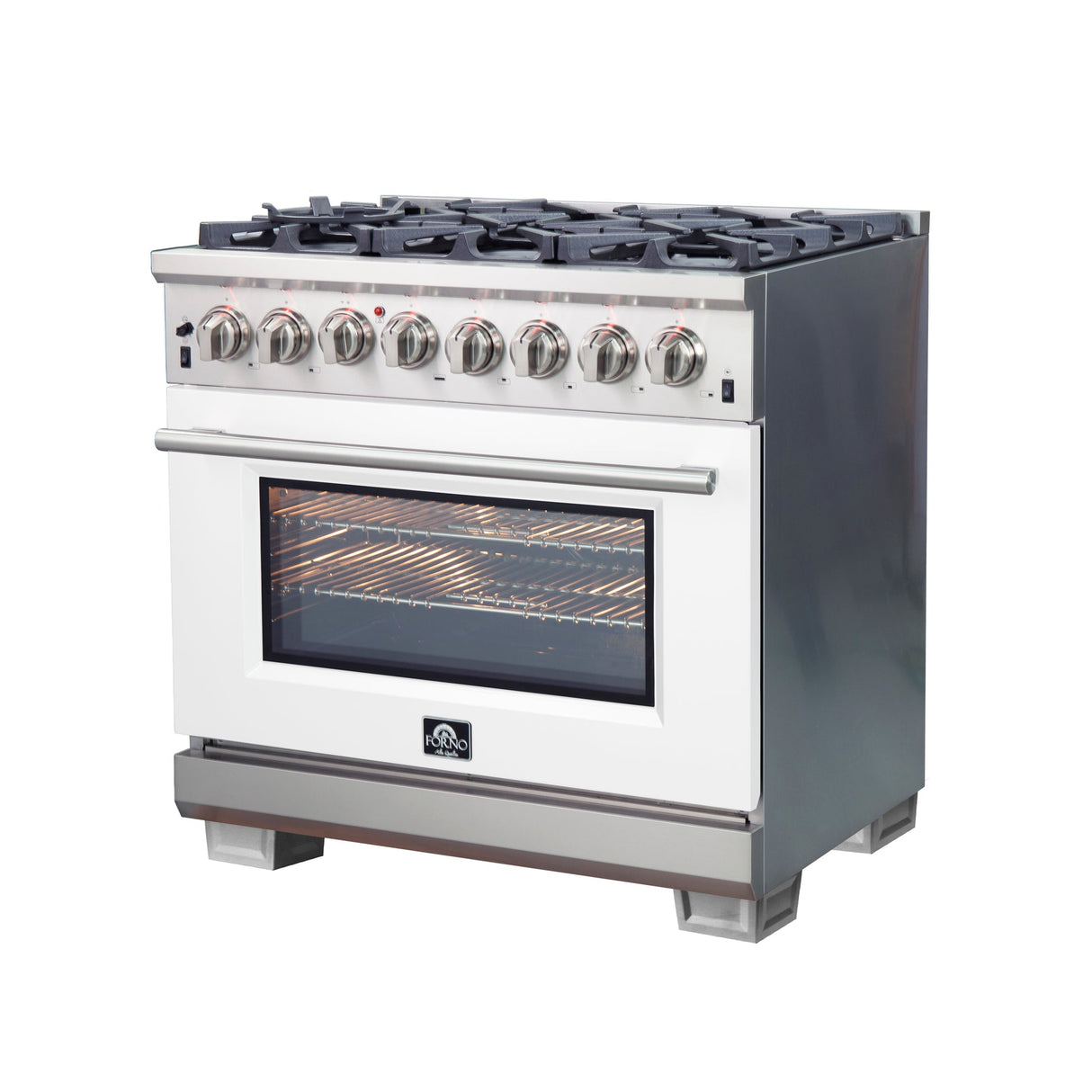 Forno Capriasca 36-Inch Freestanding Dual Fuel Range with 6 Burners & Color Door
