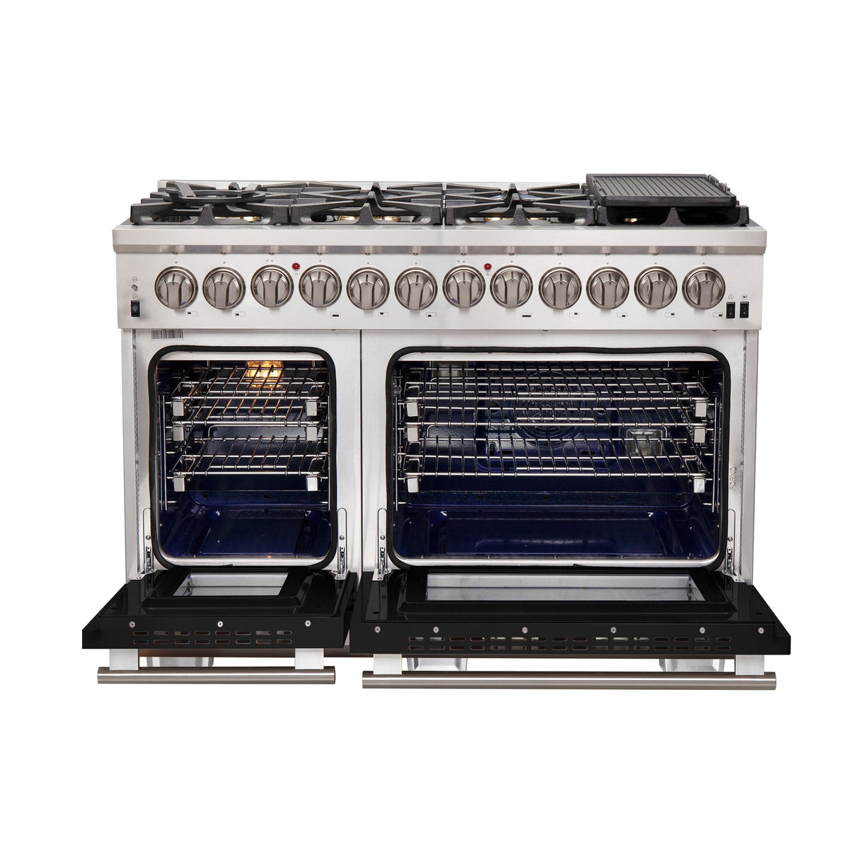 Forno Capriasca 48-Inch Freestanding Dual Fuel Range with 8 Burners & Color Door