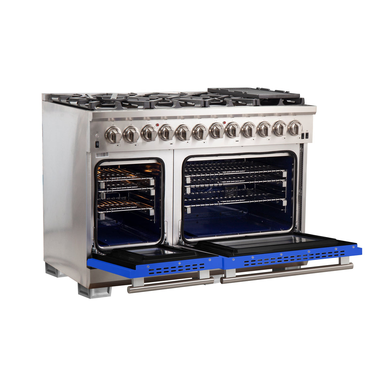 Forno Capriasca 48-Inch Freestanding Dual Fuel Range with 8 Burners & Color Door