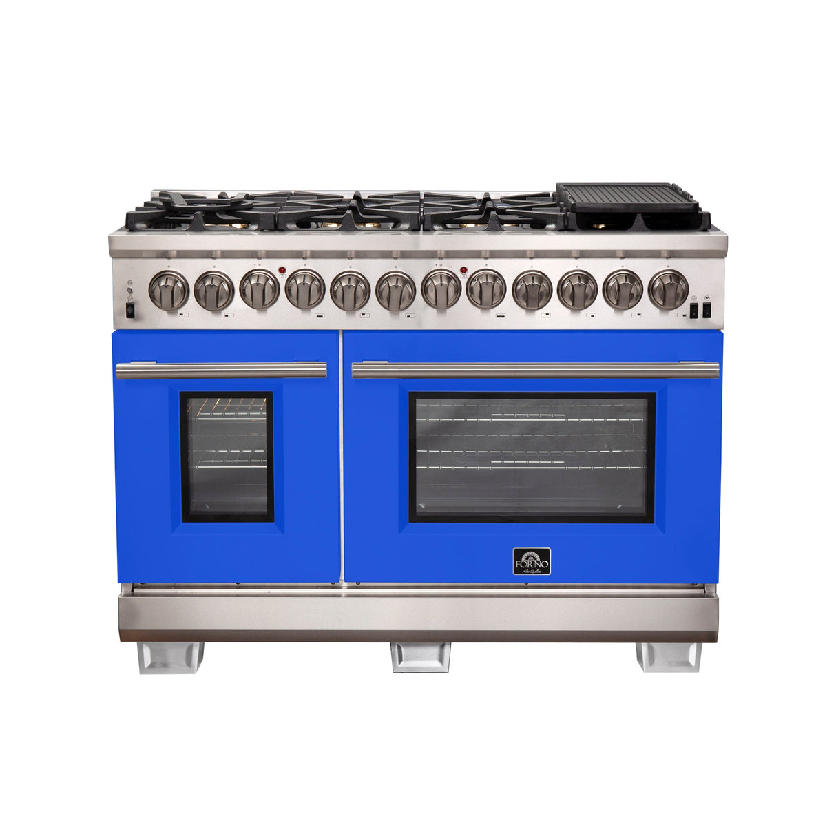 Forno Capriasca 48-Inch Freestanding Dual Fuel Range with 8 Burners & Color Door