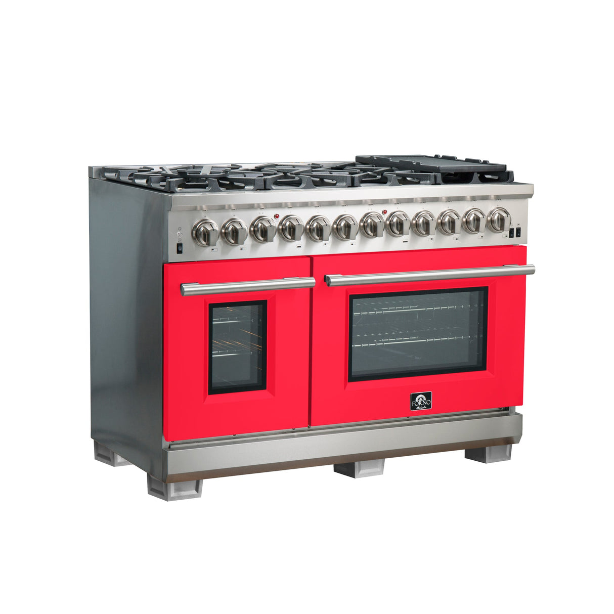 Forno Capriasca 48-Inch Freestanding Dual Fuel Range with 8 Burners & Color Door