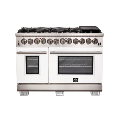 Forno Capriasca 48-Inch Freestanding Dual Fuel Range with 8 Burners & Color Door