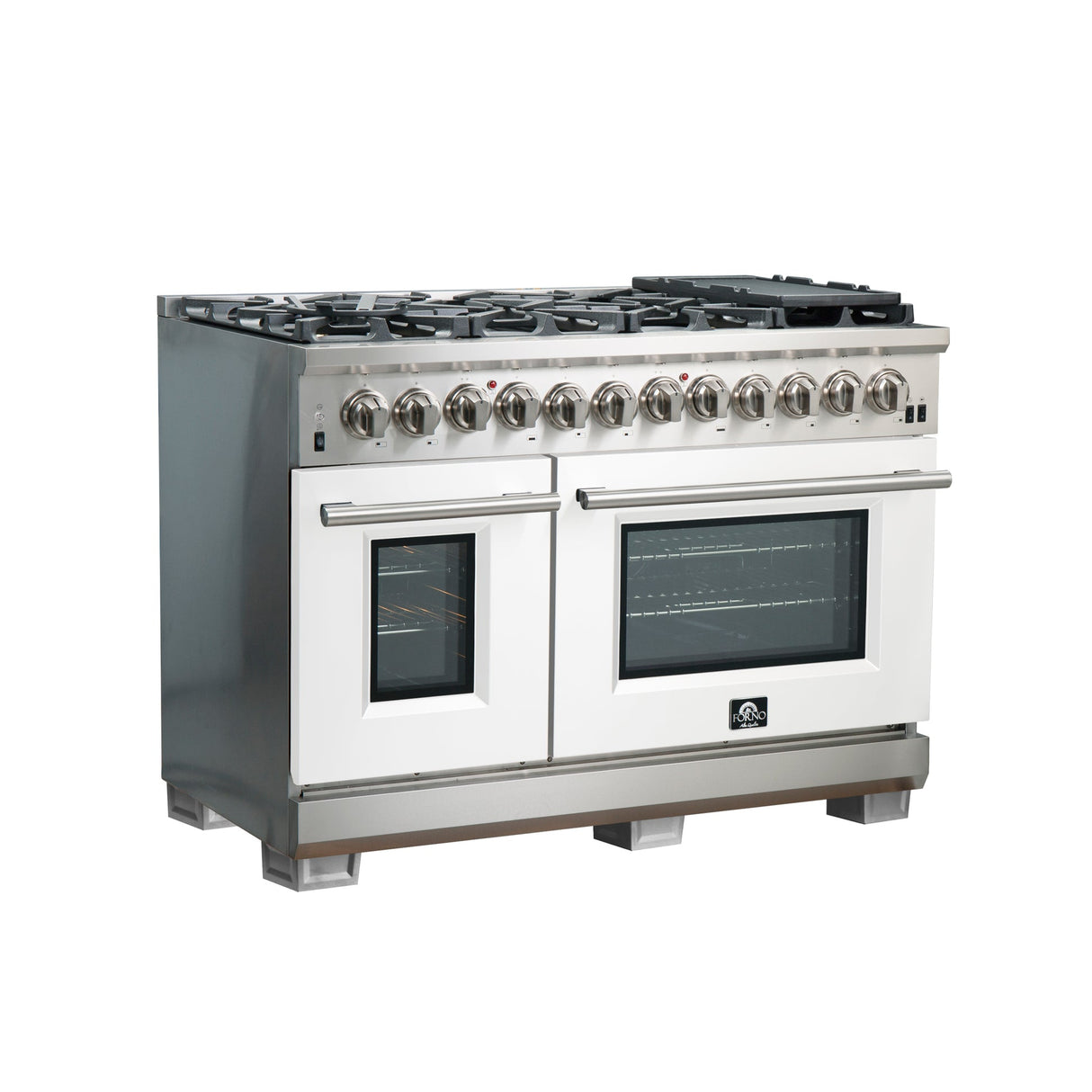 Forno Capriasca 48-Inch Freestanding Dual Fuel Range with 8 Burners & Color Door