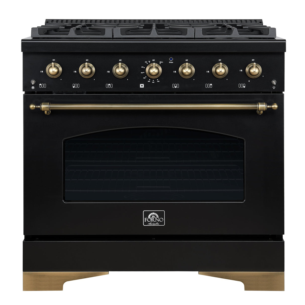 Forno Antico Dual Fuel Range, with Antique Brass Finish, Convection Oven