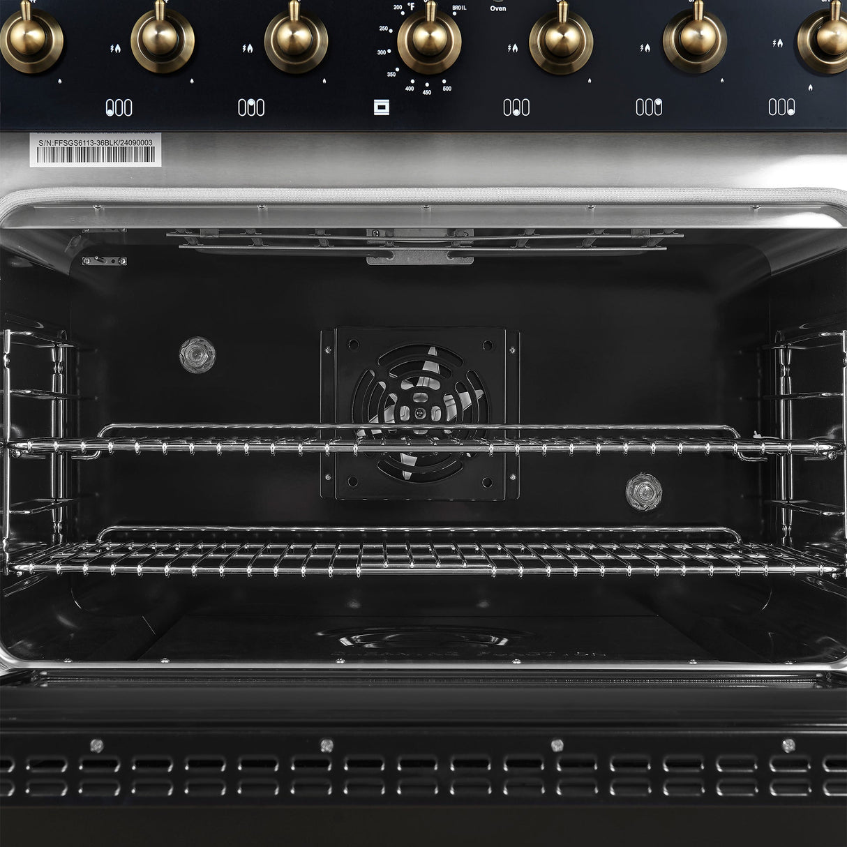 Forno Antico Dual Fuel Range, with Antique Brass Finish, Convection Oven