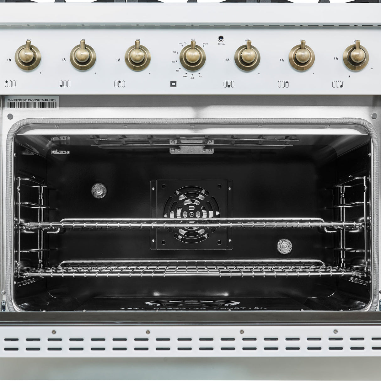 Forno Antico Dual Fuel Range, with Antique Brass Finish, Convection Oven
