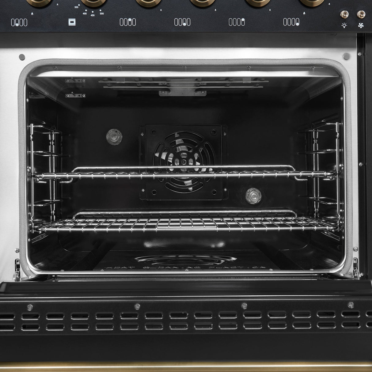 Forno Antico Dual Fuel Range, with Antique Brass Finish, Convection Oven