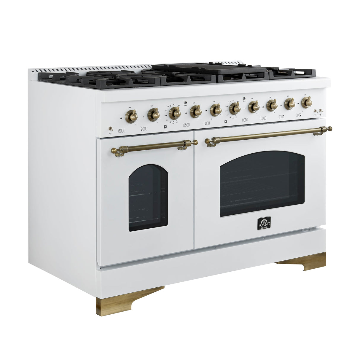 Forno Antico Dual Fuel Range, with Antique Brass Finish, Convection Oven