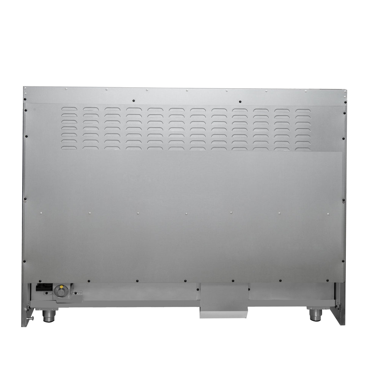 Forno Galiano 48-inch French Door Dual Fuel Range, with Antique Brass Design, 8 Sealed Burners - 107,000 BTU, Griddle, 6.58 cu.ft. Double Ovens