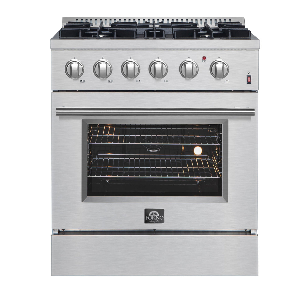 Forno Marco Dual Fuel Range, Stainless Steel, True Convection Oven, Energy Efficient