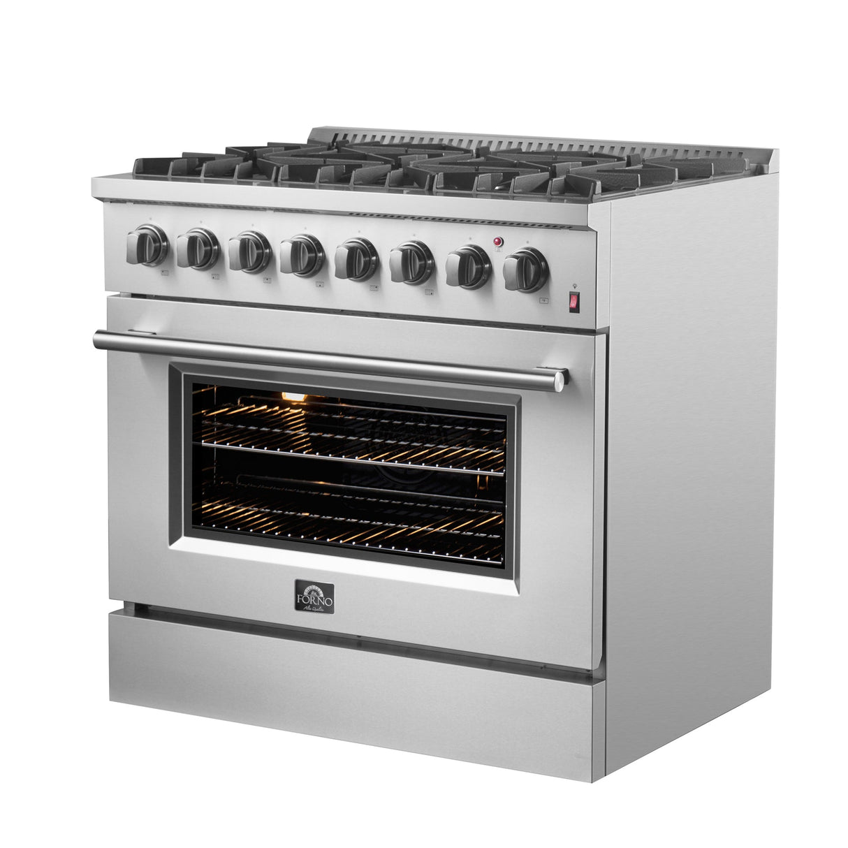 Forno Marco Dual Fuel Range, Stainless Steel, True Convection Oven, Energy Efficient