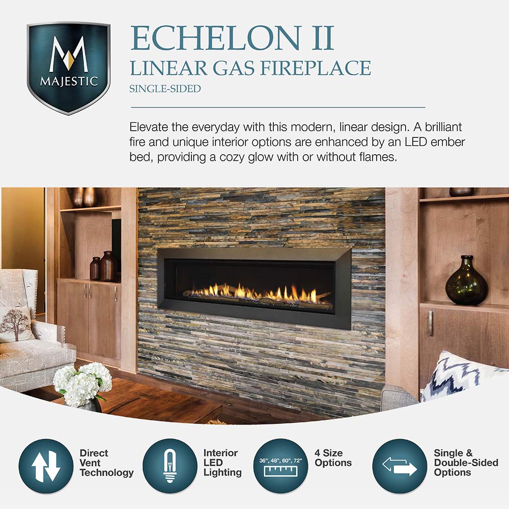 Majestic 36" Echelon II Linear Direct Vent Fireplace