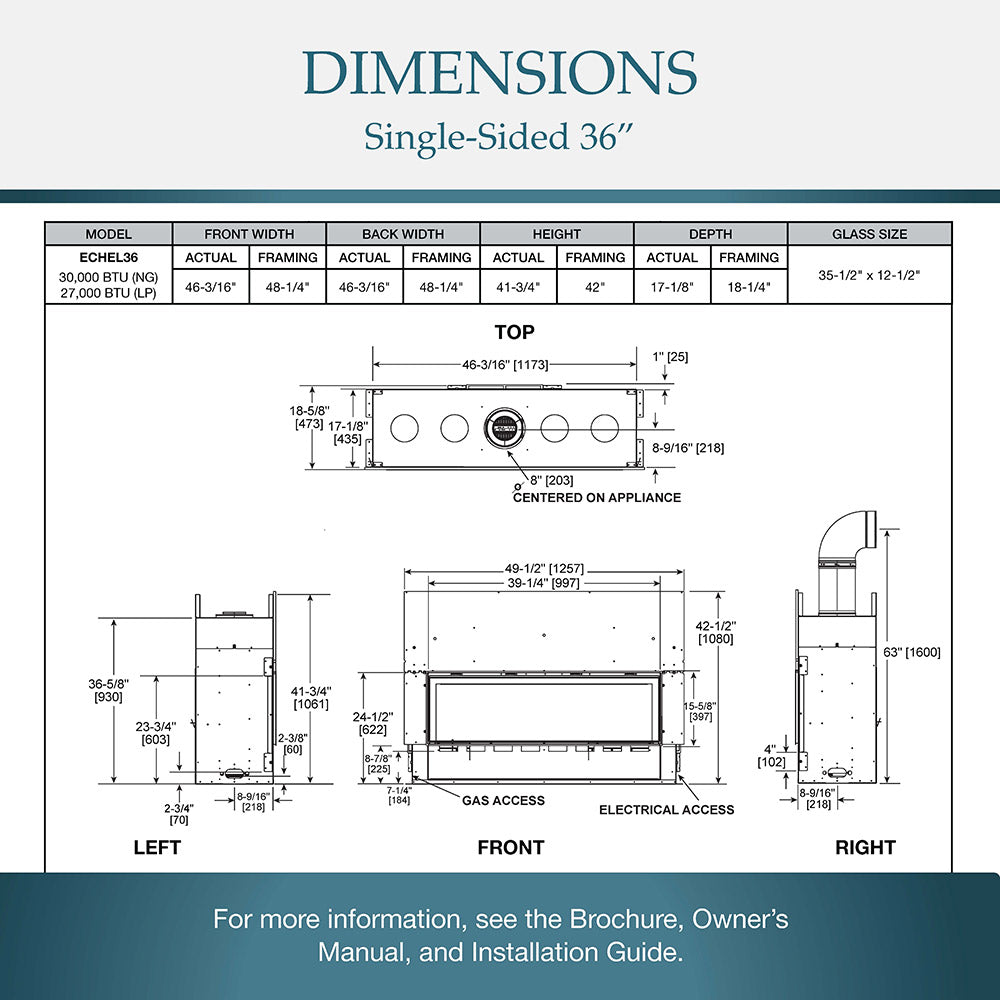 Majestic 36" Echelon II Linear Direct Vent Fireplace