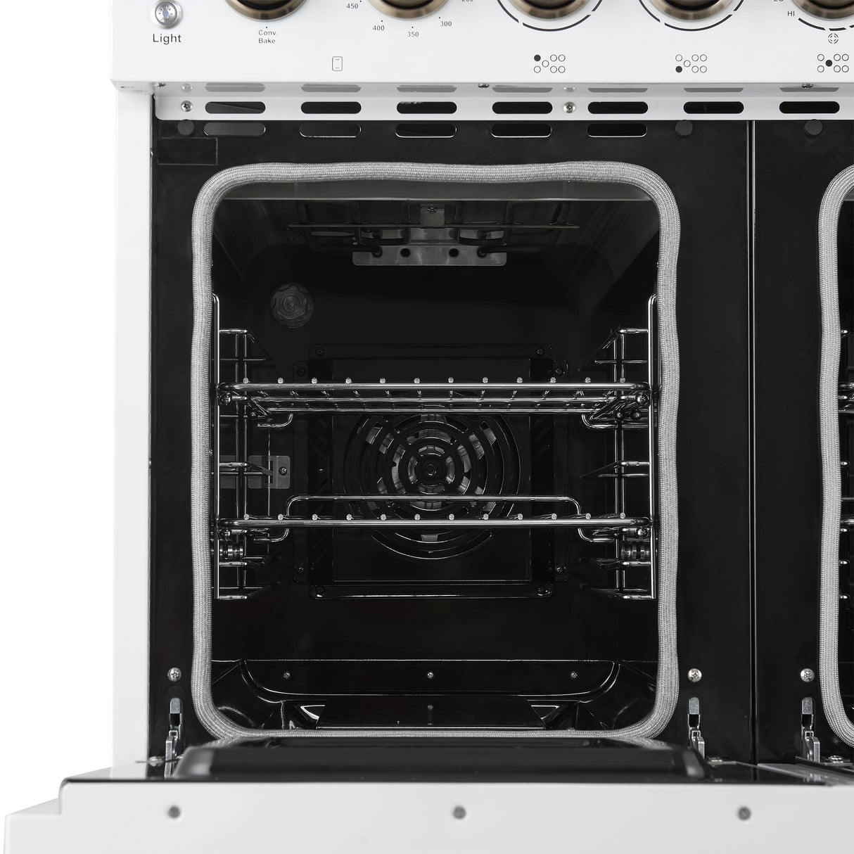 Forno Paolo Freestanding Electric Range with Antique Brass, True Convection Oven, Energy Efficient