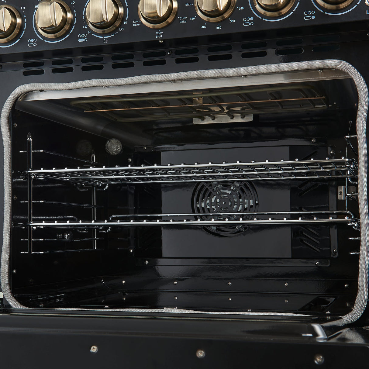 Forno Paolo Freestanding Electric Range with Antique Brass, True Convection Oven, Energy Efficient