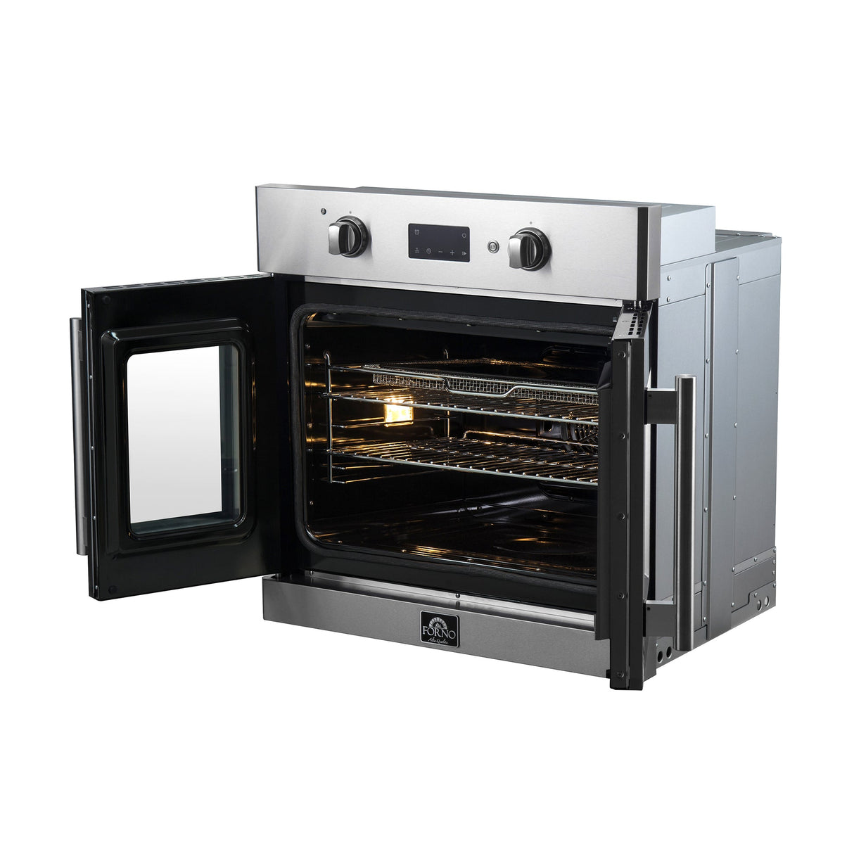 Forno Asti 30" French Door Electric Wall Oven – Stainless Steel, 3.68 cu.ft, 3600W, True Convection, Air Fry, Sous Vide & Self-Clean