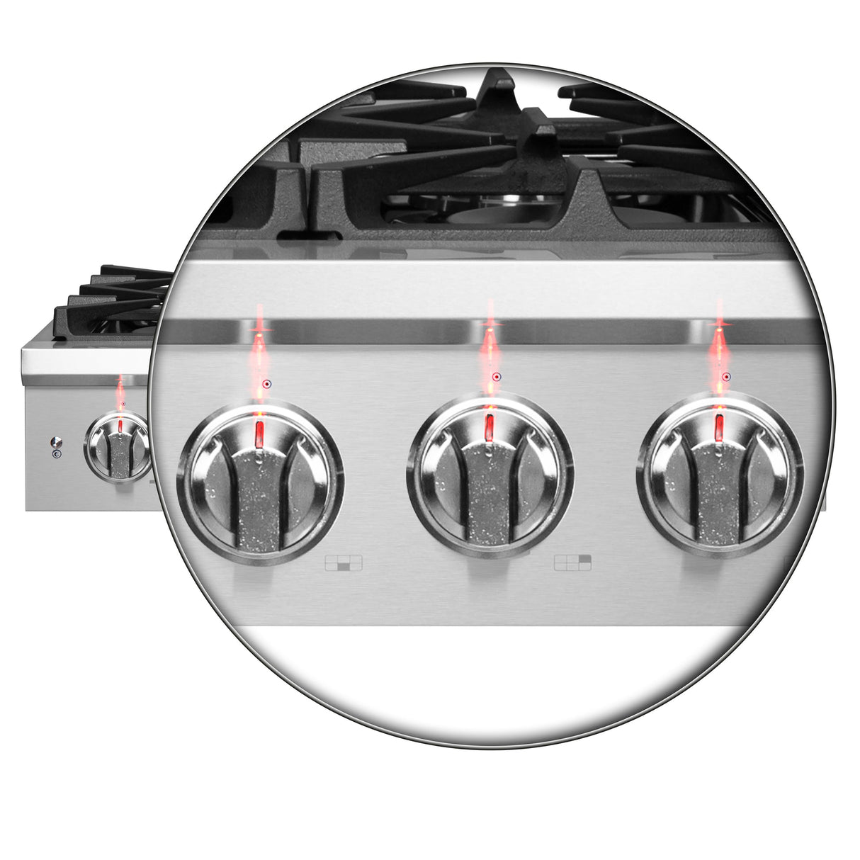 Forno Spezia Alta Qualita Pro-Style Gas Rangetop, Stainless Steel, Continuous Cast Iron Grates