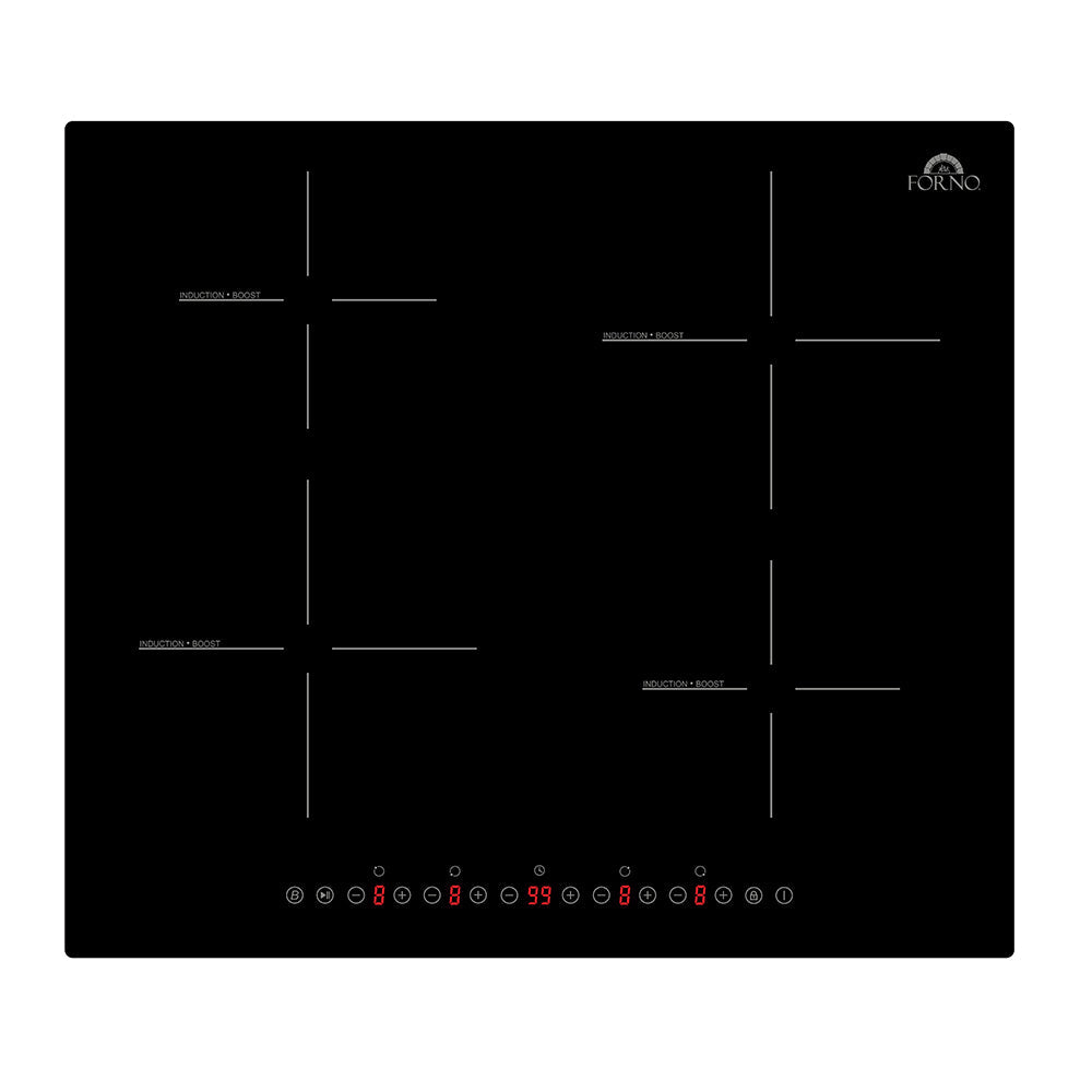 Forno Parco 24-Inch Induction Cooktop, 4 Zones, 7,200W Total Power, Touch Control