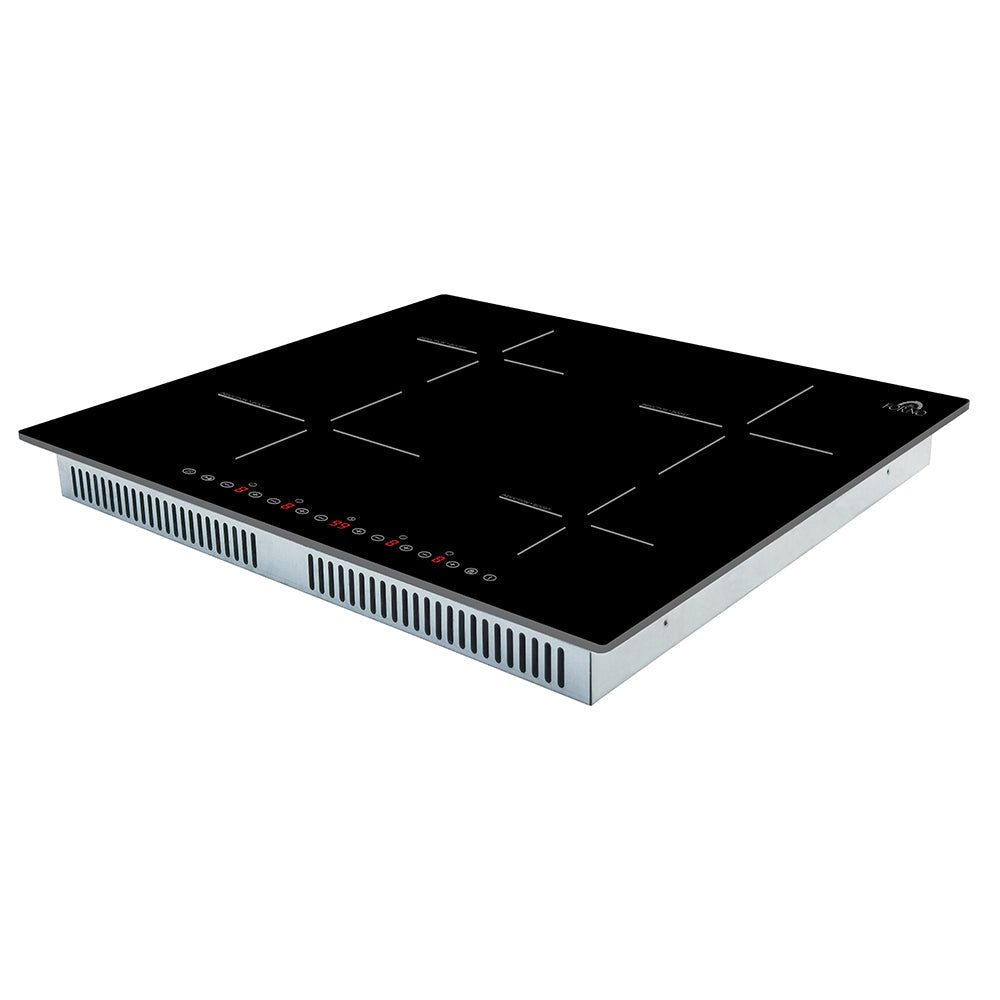 Forno Parco 24-Inch Induction Cooktop, 4 Zones, 7,200W Total Power, Touch Control