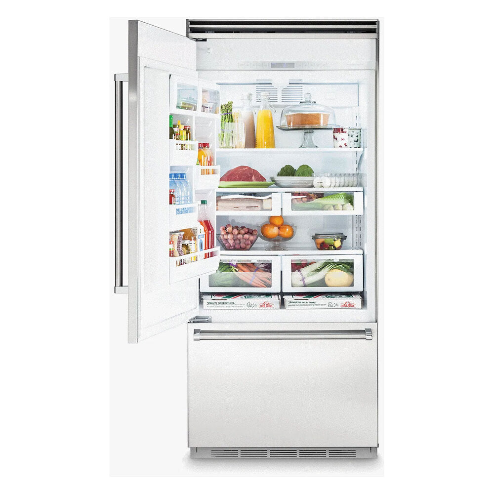 Viking 5 Series 36 inch Bottom Freezer Refrigerator with 20.4 cu. ft. Capacity, Plasmacluster Ion Air Purifier, Ice Maker, Energy Star, in Panel Ready - FDBB5364*