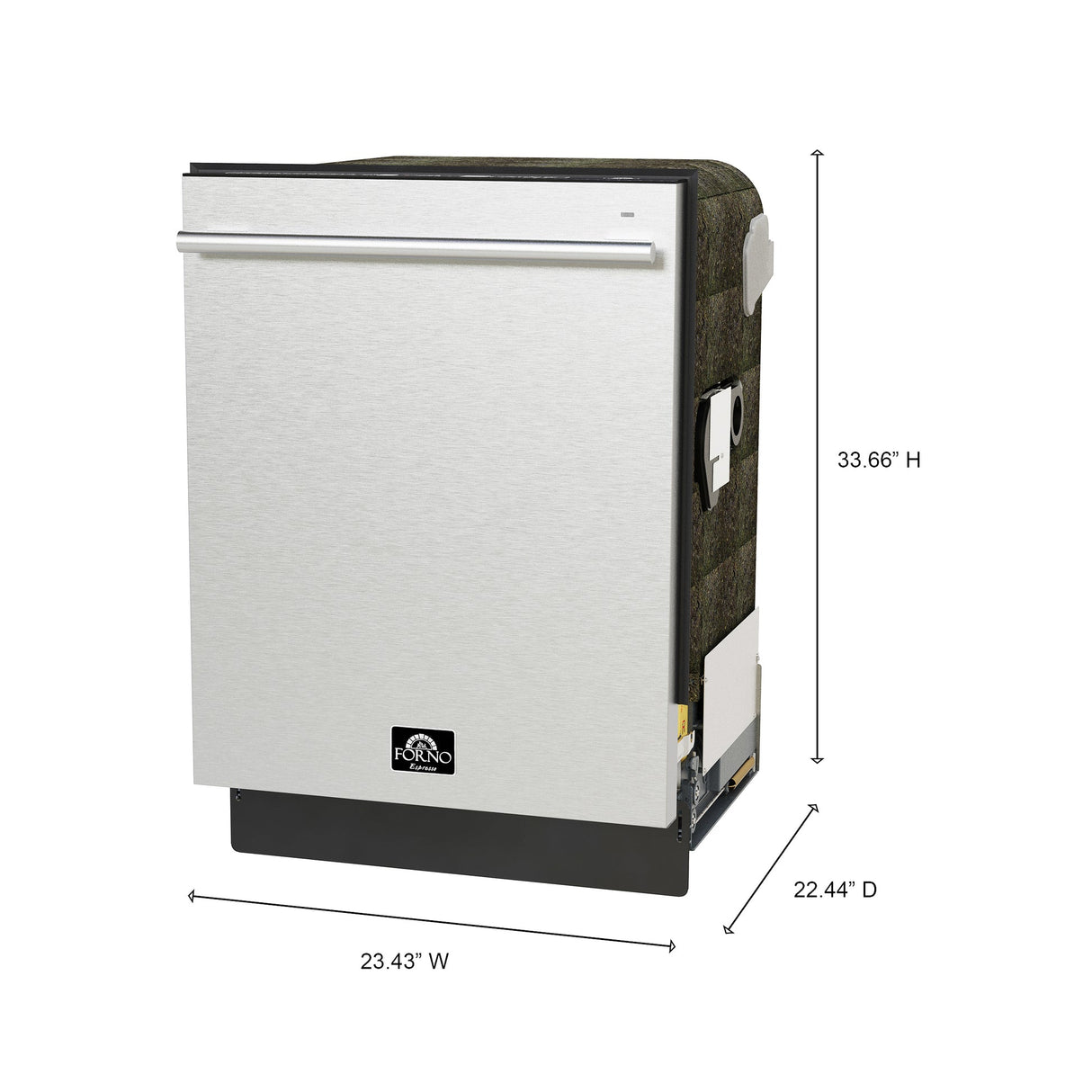 Forno Romano 24-Inch Built-In Dishwasher, Stainless Steel Finish, 49 dBA, Energy Star Certified