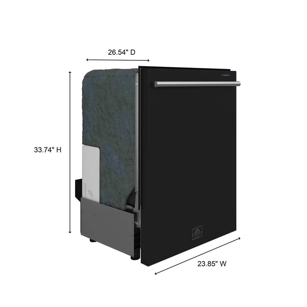 Forno Pozzo 24-Inch Built-In Tall Tub Top Control Dishwasher, 49 dBA, Soil-Sensing Capable