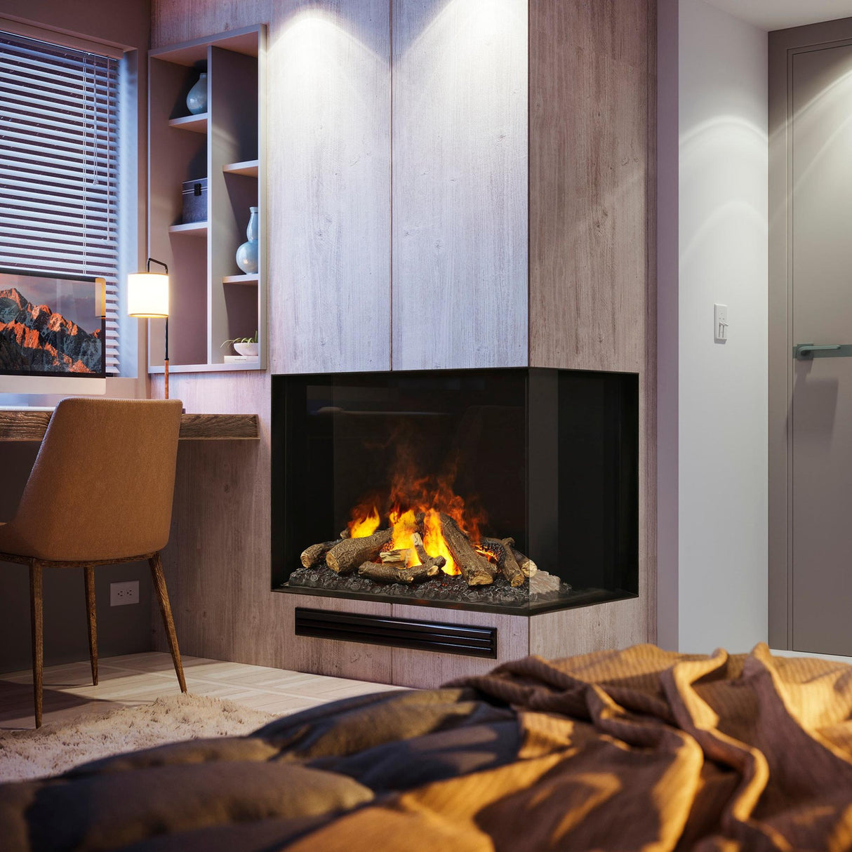 Dimplex e-MatriX 32" x 26" Two Side Electric Firebox Right-Facing - FEF3226L2R