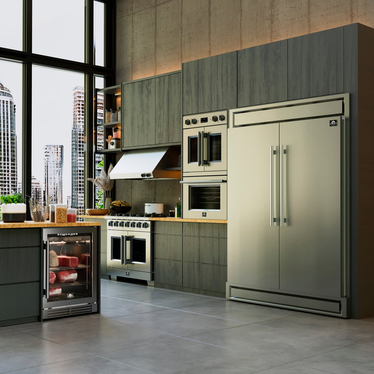 Forno Gallico 30" Electric French Door Double Oven – Stainless Steel, 7.36 cu.ft, Convection, Self-Cleaning