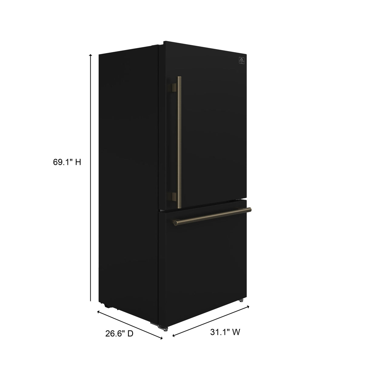 Forno Milano Espresso 31-Inch Bottom Freezer Refrigerator, 17.2 cu.ft Capacity