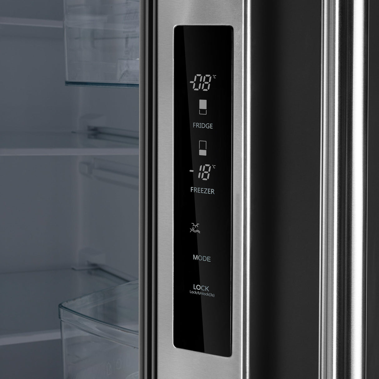 Forno Gallipoli 30" French Door Refrigerator – 17.5 cu.ft, Decorative Grill, Stainless Steel & No Frost Technology