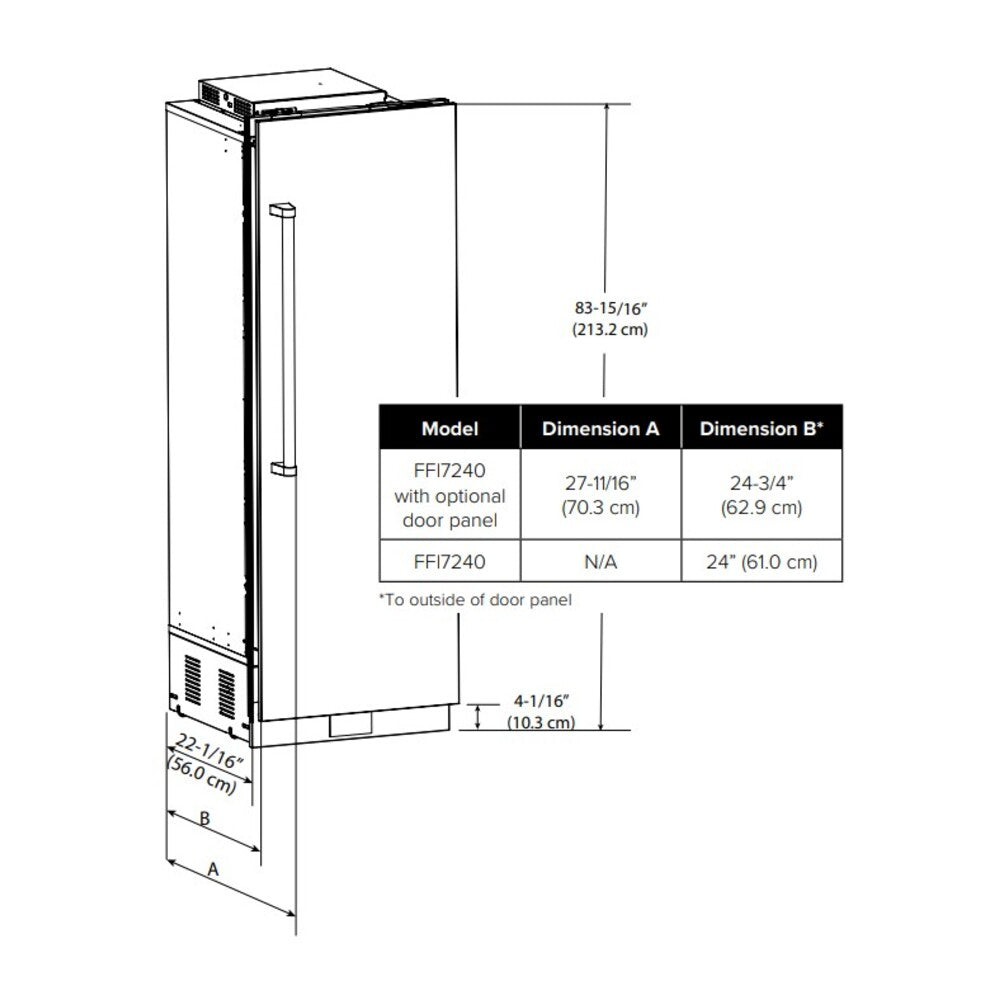 Viking 7 Series 18 inch Custom Panel Fully Integrated All Freezer with 8.4 cu. ft. Capacity - FFI7180W*