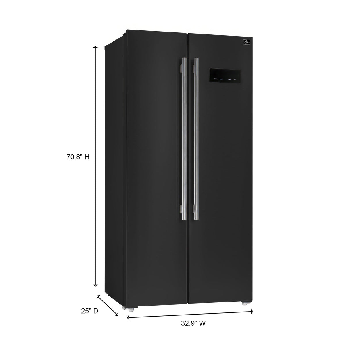 Forno Salerno Espresso 33-Inch Side-by-Side Refrigerator, 15.6 Cu. Ft., Energy-Efficient, No Frost, Modern Design