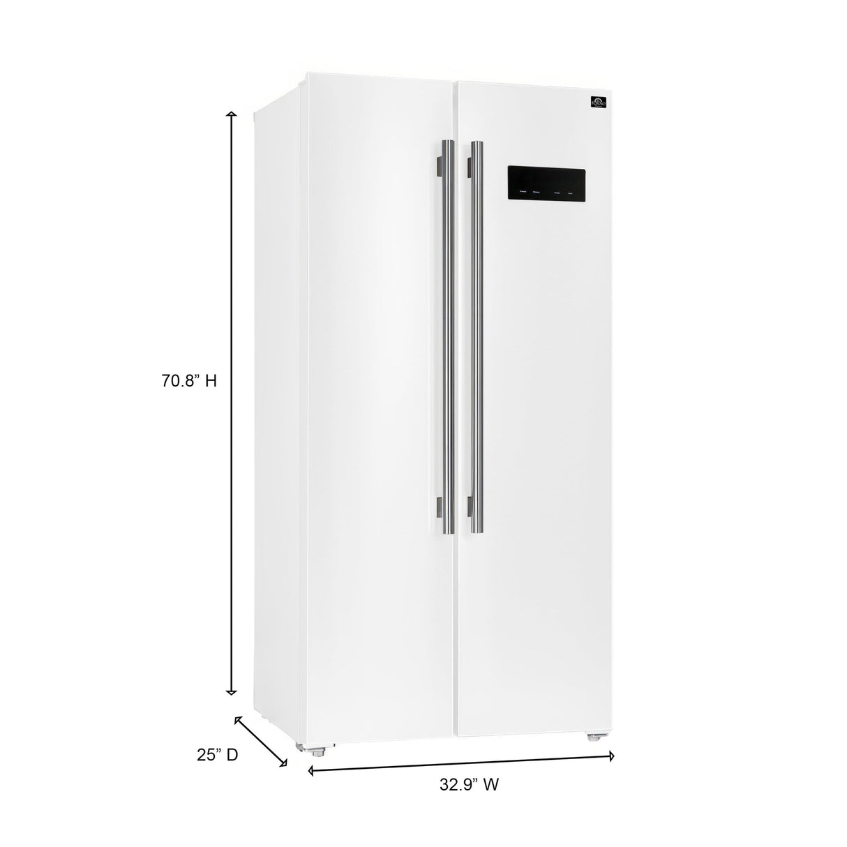 Forno Salerno Espresso 33-Inch Side-by-Side Refrigerator, 15.6 Cu. Ft., Energy-Efficient, No Frost, Modern Design
