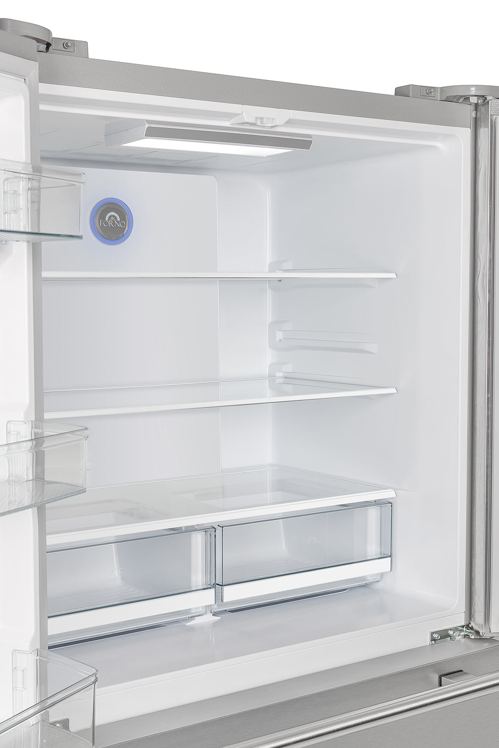 Forno Moena 40-Inch French Door Refrigerator, Stainless Steel, 19.2 cu.ft, Decorative Grill