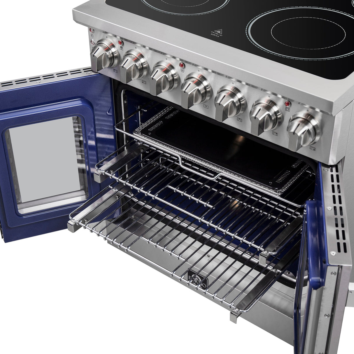 Forno Massimo Freestanding French Door Electric Range, True Convection Oven