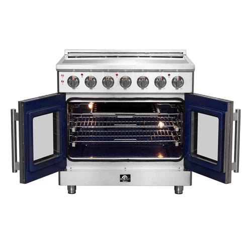 Forno Massimo Freestanding French Door Electric Range, True Convection Oven