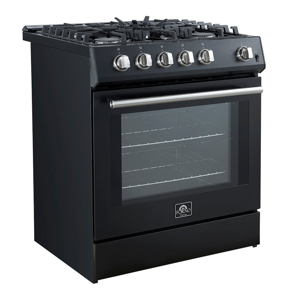 Forno Leonardo Espresso 30-Inch Gas Range, 5 Burners, 39,500 BTU, 5 cu.ft Convection Oven