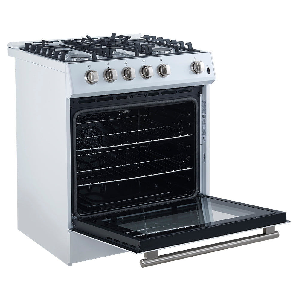 Forno Leonardo Espresso 30-Inch Gas Range, 5 Burners, 39,500 BTU, 5 cu.ft Convection Oven