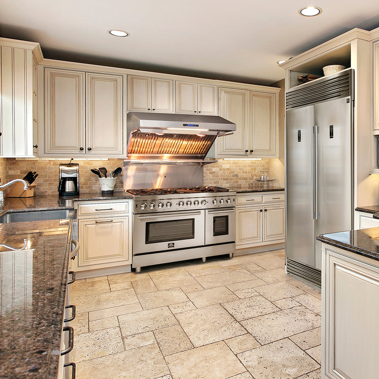 Forno Massimo Freestanding Dual Fuel Range, Double Convection Ovens