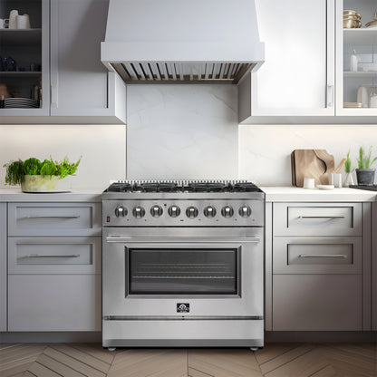 Forno Galiano Freestanding Dual Fuel Range, Double Convection Ovens