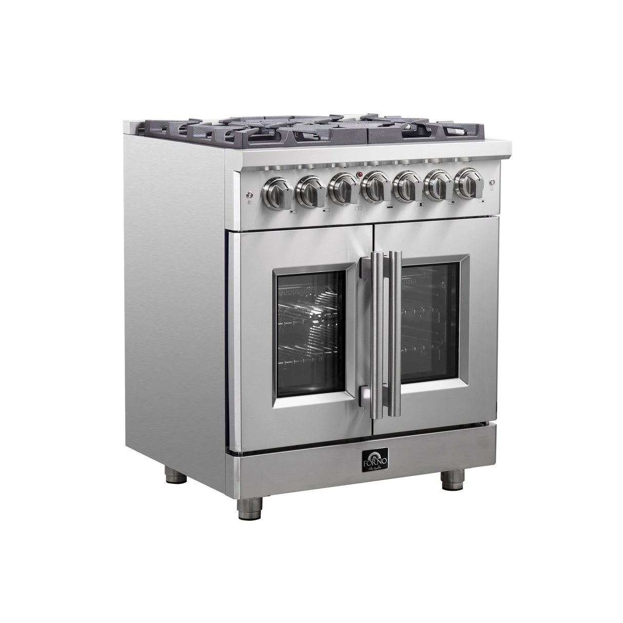 Forno Massimo Freestanding French Door Dual Fuel Range, True Convection Oven