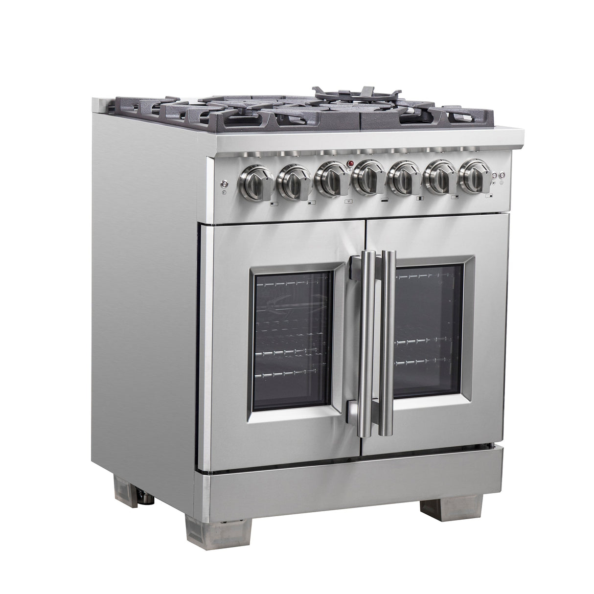 Forno Capriasca Freestanding French Door Dual Fuel Range, True Convection Oven