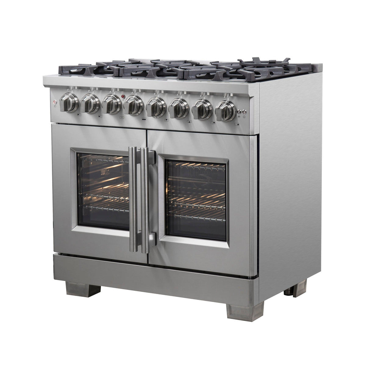 Forno Capriasca Freestanding French Door Dual Fuel Range, True Convection Oven
