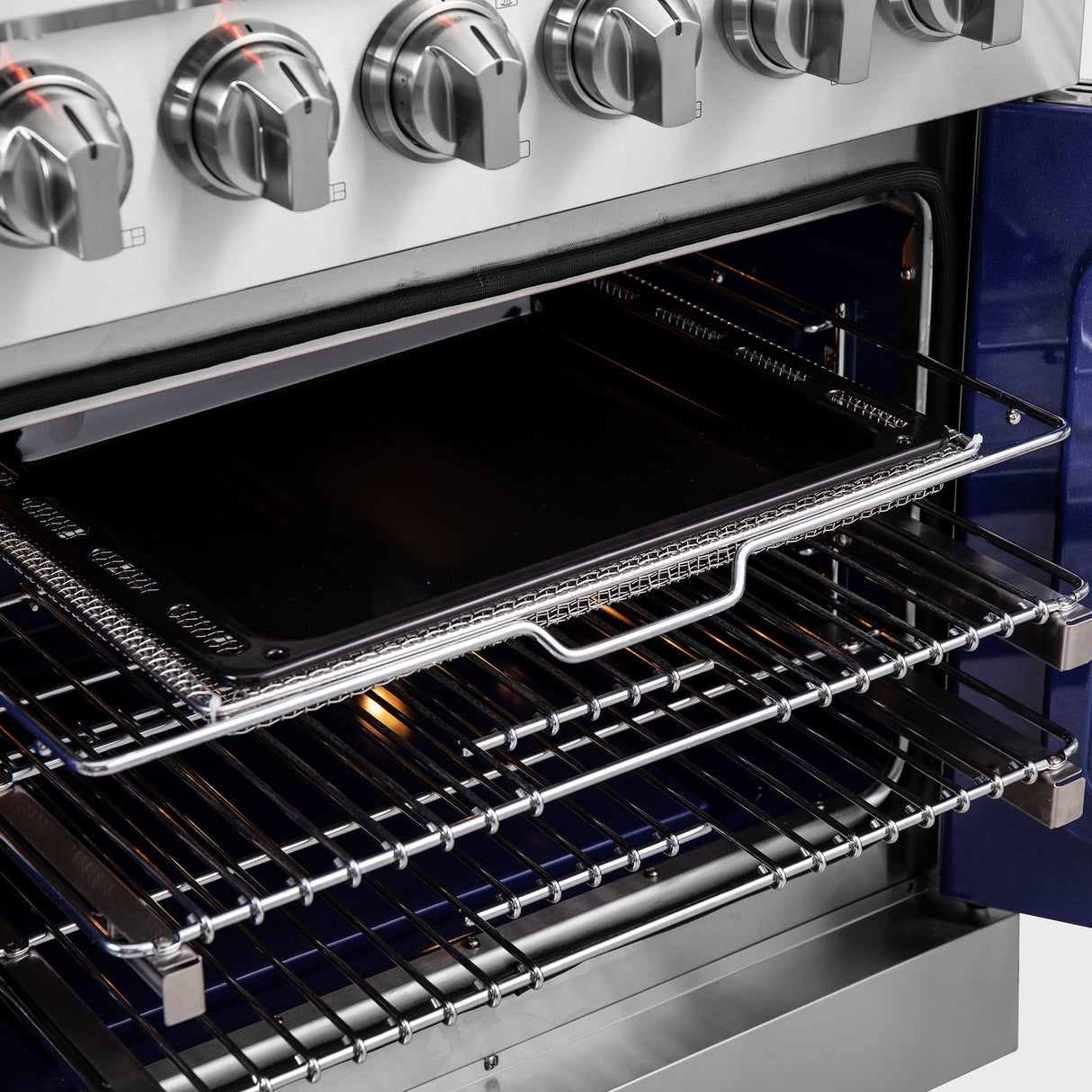 Forno Massimo Freestanding French Door Gas Range, Convection Oven, Energy Efficient
