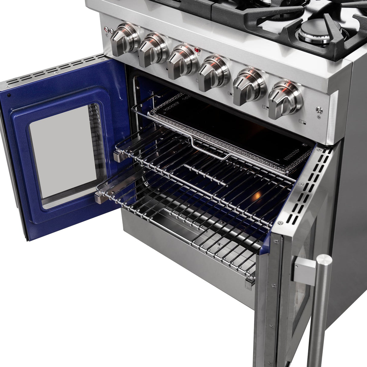 Forno Massimo Freestanding French Door Gas Range, Convection Oven, Energy Efficient