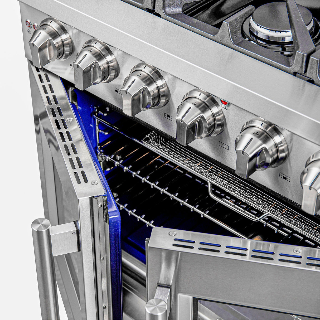 Forno Massimo Freestanding French Door Gas Range, Convection Oven, Energy Efficient