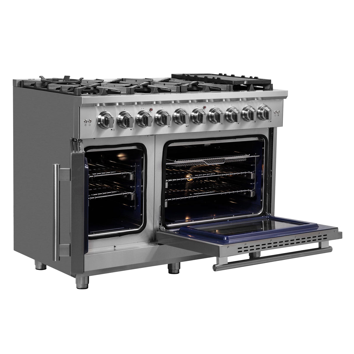 Forno Massimo Freestanding French Door Gas Range, Convection Oven, Energy Efficient