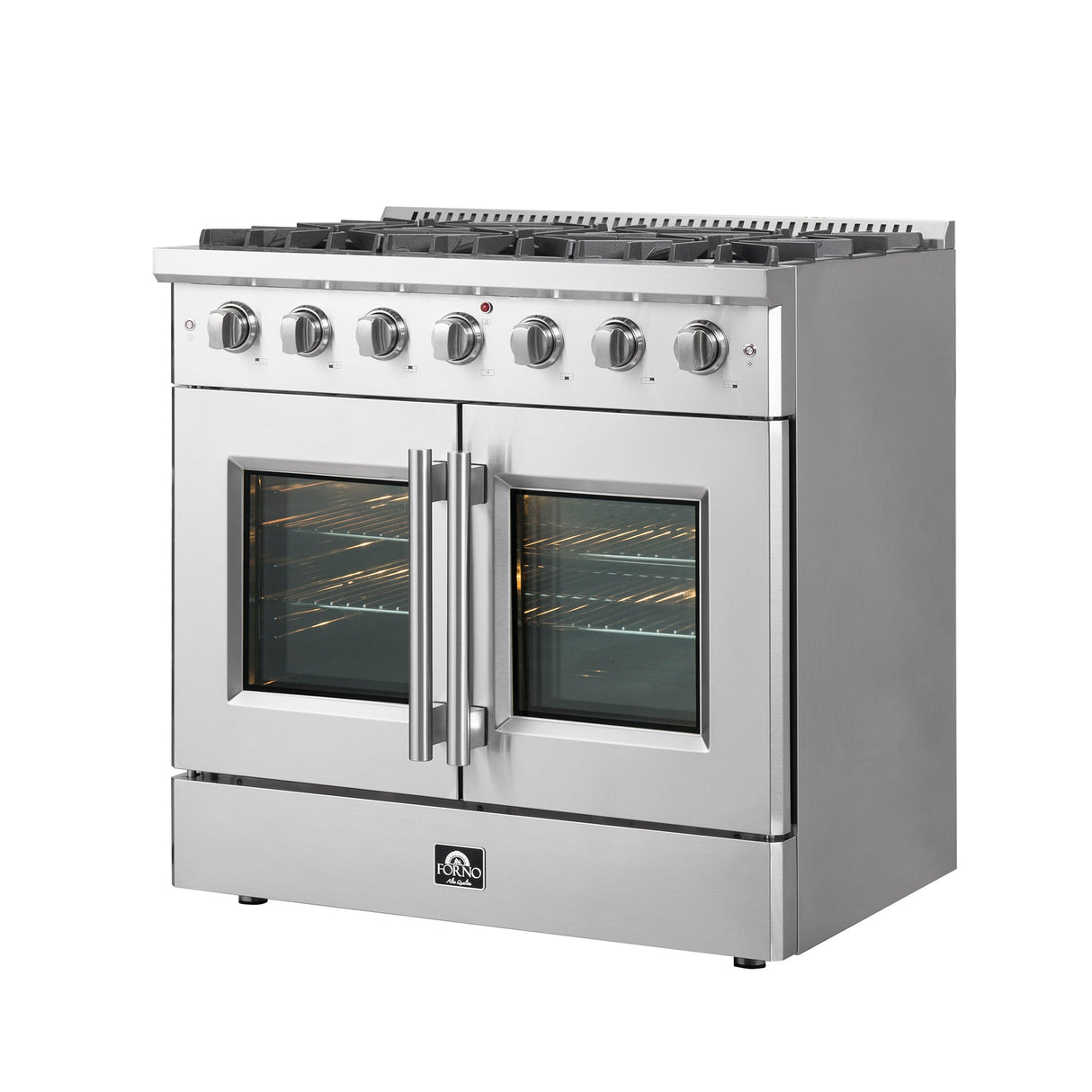 Forno Galiano Freestanding French Door Gas Range, Convection Oven, Energy Efficient